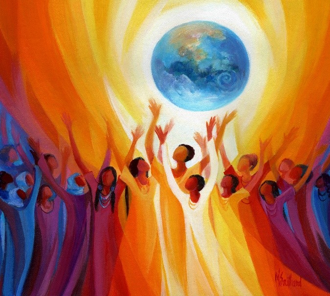 “Women Singing Earth,” © M.Southard C.S.J www.marysouthardart.org used with permission.