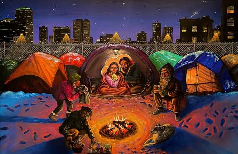 Tent City Nativity by Kelly Latimore