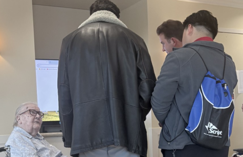 Seminarians visit with Sister John Mary Hayes  Seminarians visit with Sister John Mary Hayes