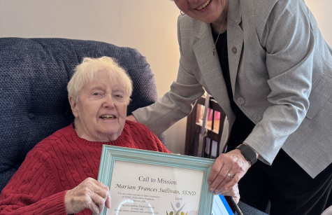 Sister Charmaine gives Sister Marian Frances Sullivan her Call to Mission Sister Charmaine gives Sister Marian Frances Sullivan her Call to Mission