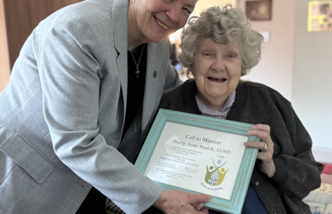 Sister Charmaine gives Sister Mary Jean Mulch her Call to Mission Sister Charmaine gives Sister Mary Jean Mulch her Call to Mission