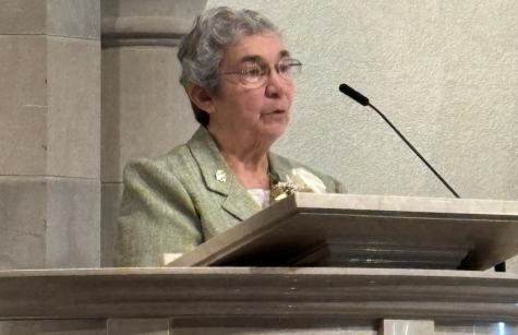 Sister John Vianney Zullo reads at Mass